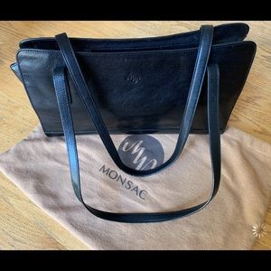 Monsac black purse with case